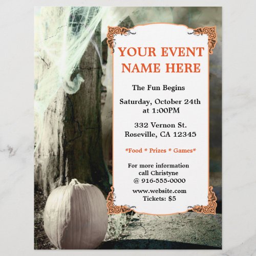 Vintage Halloween Photo Elegant Party Event Flyer