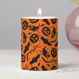 Vintage Halloween Pillar Candle