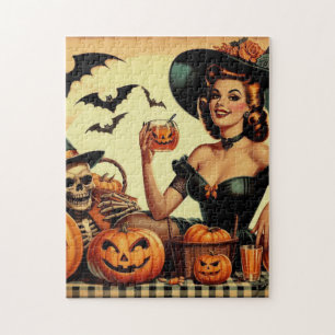 Vintage Halloween Pin-Up Jigsaw Puzzle