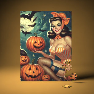 Vintage Halloween Pin Up Jigsaw Puzzle