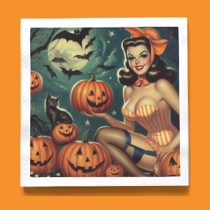 Vintage Halloween Pin Up Napkins