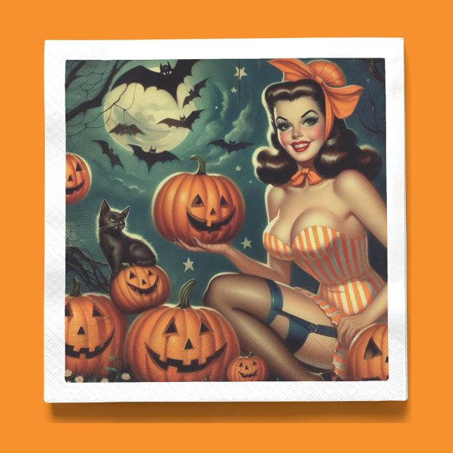 Vintage Halloween Pin Up Napkins (Creator Uploaded)