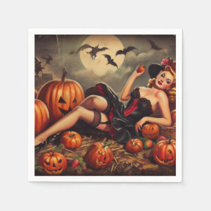 Vintage Halloween Pin Up Napkins