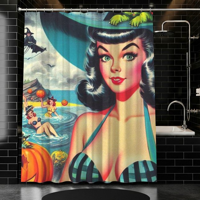 Vintage Halloween Pin-up Shower Curtain (Creator Uploaded)