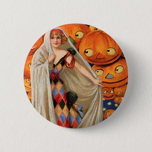 Vintage Halloween Pinback Button (Front)