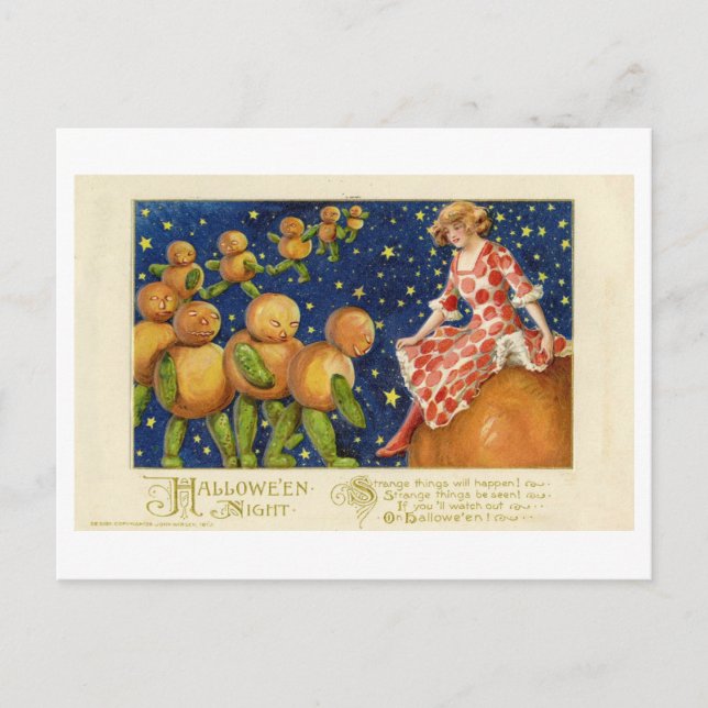 Vintage Halloween Poem Postcard (Front)