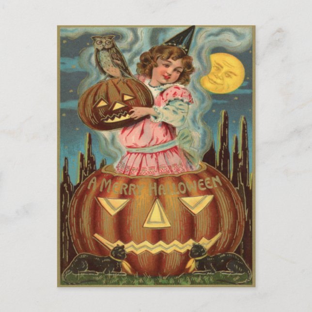 Vintage Halloween Postcard (Front)