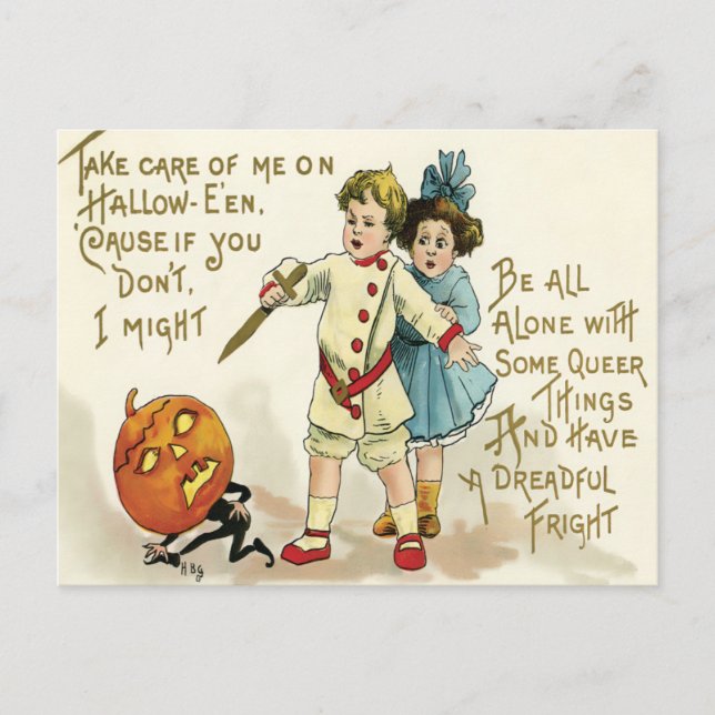 Vintage Halloween Postcard (Front)