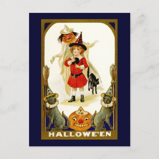 Vintage Halloween Postcard (Front)