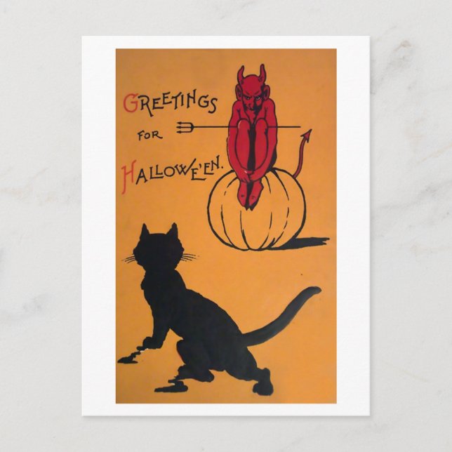 Vintage Halloween Postcard (Front)