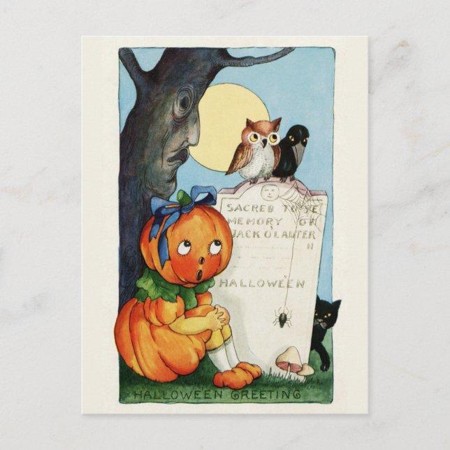 Vintage Halloween Postcard (Front)