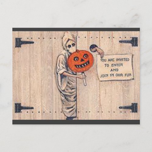 Vintage Halloween PostcardInvitation Circa 1920 Invitation Postcard