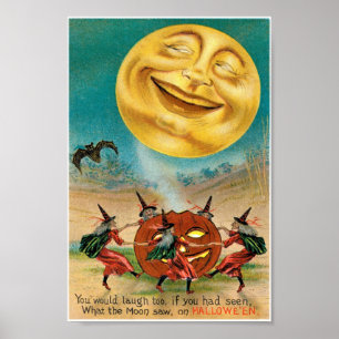 Vintage Halloween Postcard Poster