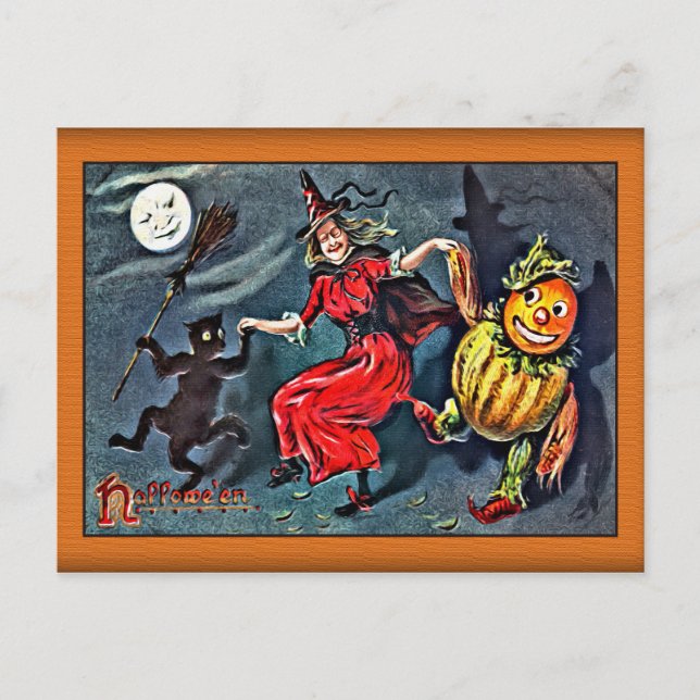 Vintage Halloween Postcard, Raphael Tuck c. 1900 Postcard (Front)