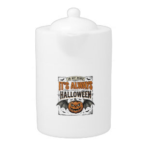 Vintage Halloween Pumpkin Bat Typography Shirt Des Teapot