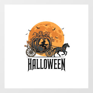Vintage Halloween Pumpkin Carriage Witch Design_1 Floor Decals