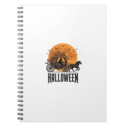 Vintage Halloween Pumpkin Carriage Witch Design_1 Notebook