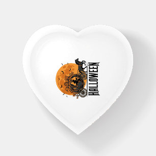 Vintage Halloween Pumpkin Carriage Witch Design_1 Paperweight