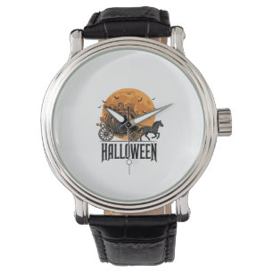Vintage Halloween Pumpkin Carriage Witch Design_1 Watch