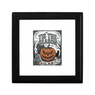Vintage Halloween Pumpkin Cat Tis The Season Shirt Gift Box