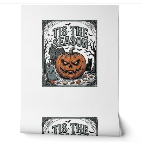 Vintage Halloween Pumpkin Cat Tis The Season Shirt Wallpaper