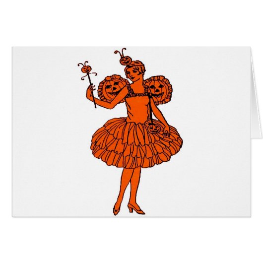 Vintage Halloween Pumpkin Fairy (Front Horizontal)