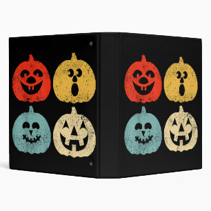 Vintage Halloween Pumpkin Funny Retro Gift 3 Ring Binder