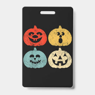 Vintage Halloween Pumpkin Funny Retro Gift Badge