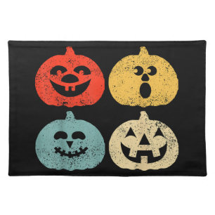 Vintage Halloween Pumpkin Funny Retro Gift Cloth Placemat