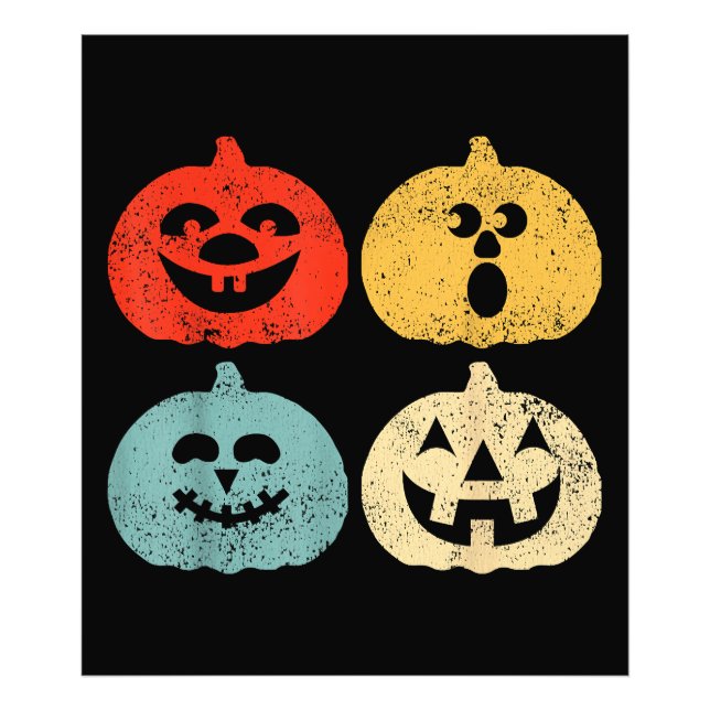 Vintage Halloween Pumpkin Funny Retro Gift Photo Print (Front)