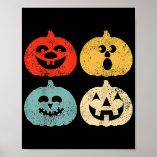 Vintage Halloween Pumpkin Funny Retro Gift Poster