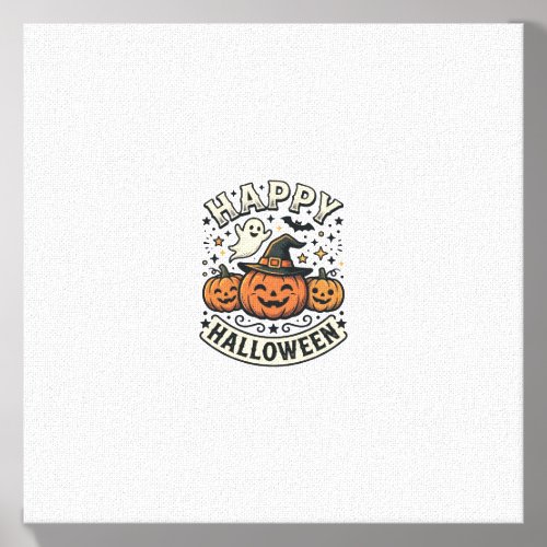 Vintage Halloween Pumpkin Ghost Shirt Design_1 Canvas Photo Tile
