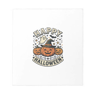 Vintage Halloween Pumpkin Ghost Shirt Design_1 Notepad