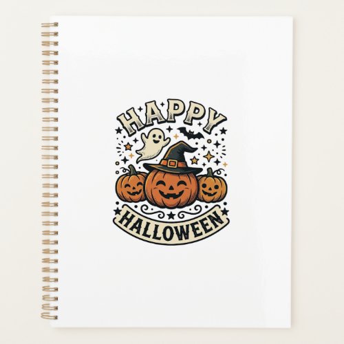 Vintage Halloween Pumpkin Ghost Shirt Design_1 Planner