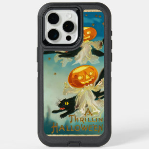 Vintage Halloween Pumpkin Ghosts and Black Cats iPhone 15 Pro Max Case
