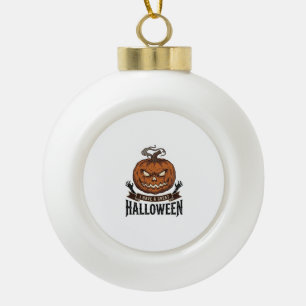 Vintage Halloween Pumpkin Gothic Shirt Design_1 Ceramic Ball Christmas Ornament