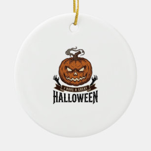 Vintage Halloween Pumpkin Gothic Shirt Design_1 Ceramic Ornament