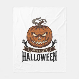 Vintage Halloween Pumpkin Gothic Shirt Design_1 Fleece Blanket