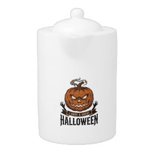 Vintage Halloween Pumpkin Gothic Shirt Design_1 Teapot