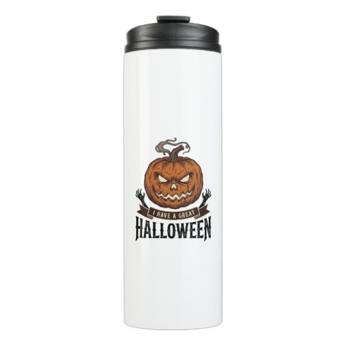 Vintage Halloween Pumpkin Gothic Shirt Design_1 Thermal Tumbler