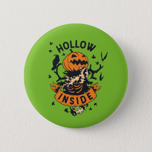 Vintage Halloween Pumpkin Graphic Hollow Inside Button