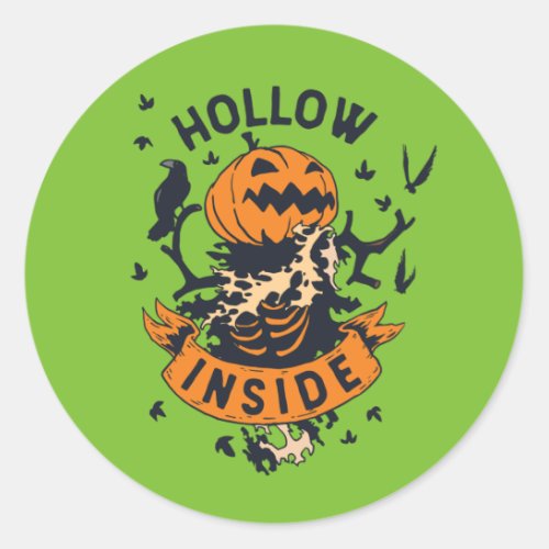 Vintage Halloween Pumpkin Graphic Hollow Inside Classic Round Sticker