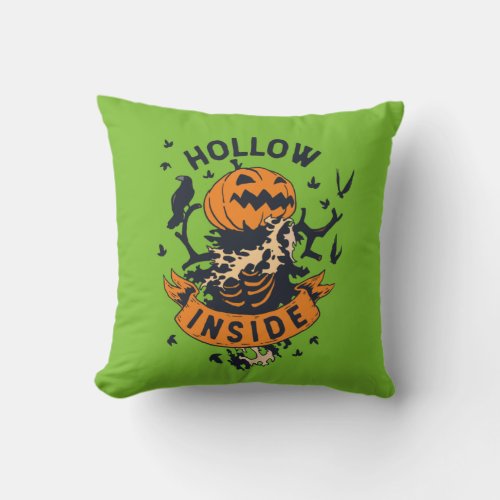 Vintage Halloween Pumpkin Graphic Hollow Inside Throw Pillow