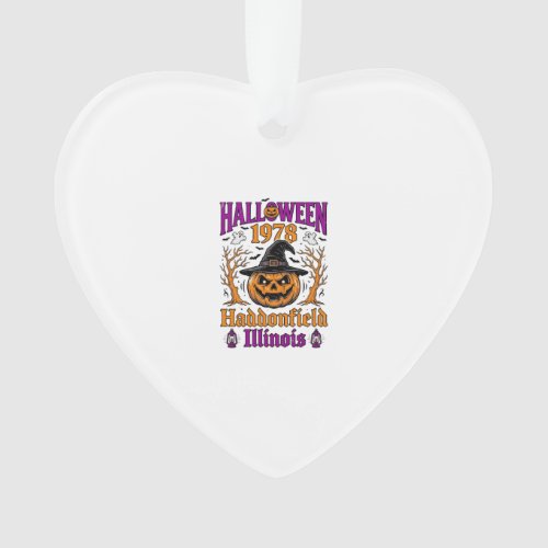 Vintage Halloween Pumpkin Haddonfield Illinois Shi Ornament