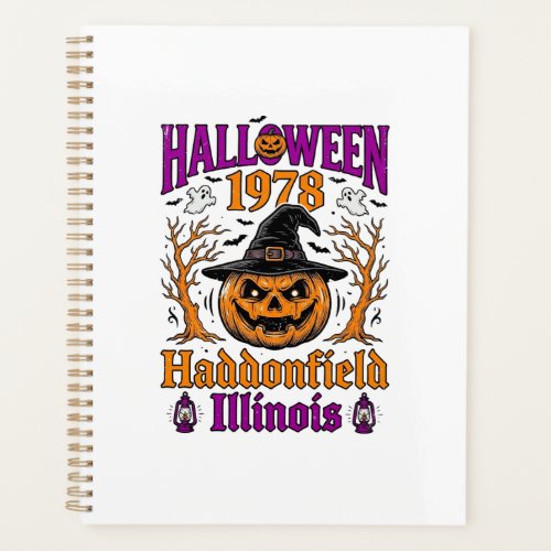 Vintage Halloween Pumpkin Haddonfield Illinois Shi Planner