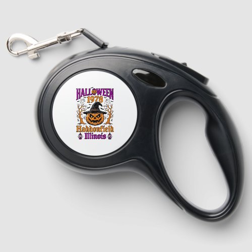 Vintage Halloween Pumpkin Haddonfield Illinois Shi Retractable Pet Leash