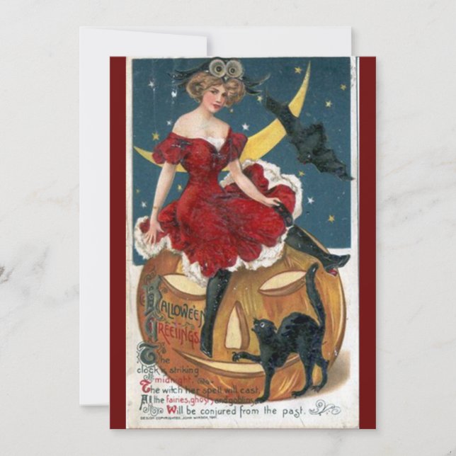 Vintage Halloween Pumpkin Invitations (Front)