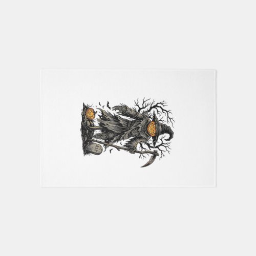 Vintage Halloween Pumpkin Scarecrow Shirt Design_1 Rug