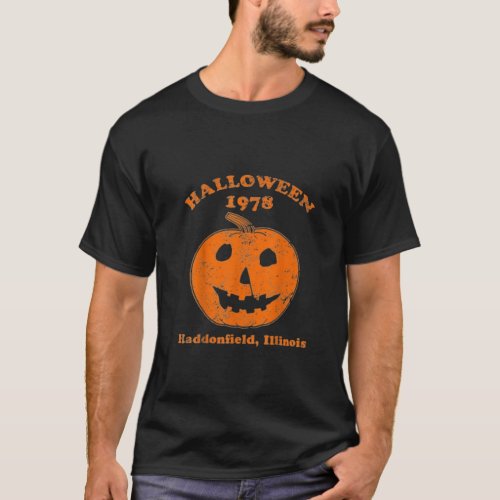 Vintage Halloween Pumpkin Scene T_shirt