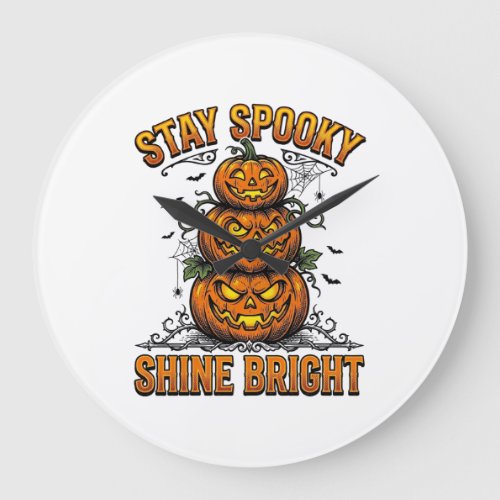 Vintage Halloween Pumpkin Spooky Bright Shirt Desi Large Clock